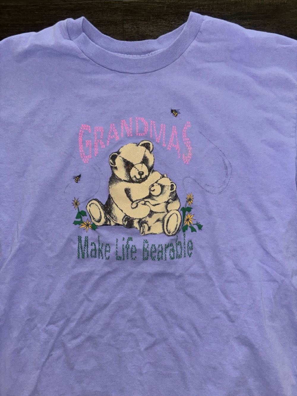 Vintage Y2K Grandmas Make Life Bearable Purple Tshirt Size L - Picture 2 of 4